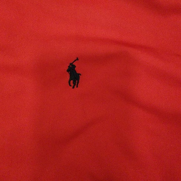 VTG Polo Ralph Lauren Men Red Bomber Jacket Fleece Lined Thick Rollaway Hood XL - Picture 3 of 9